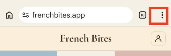 Chrome menu button highlighted in the top right